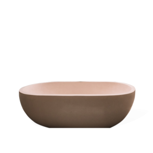 Services cream ceramic oval bathtub