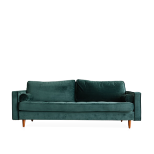 Services living room green sofa